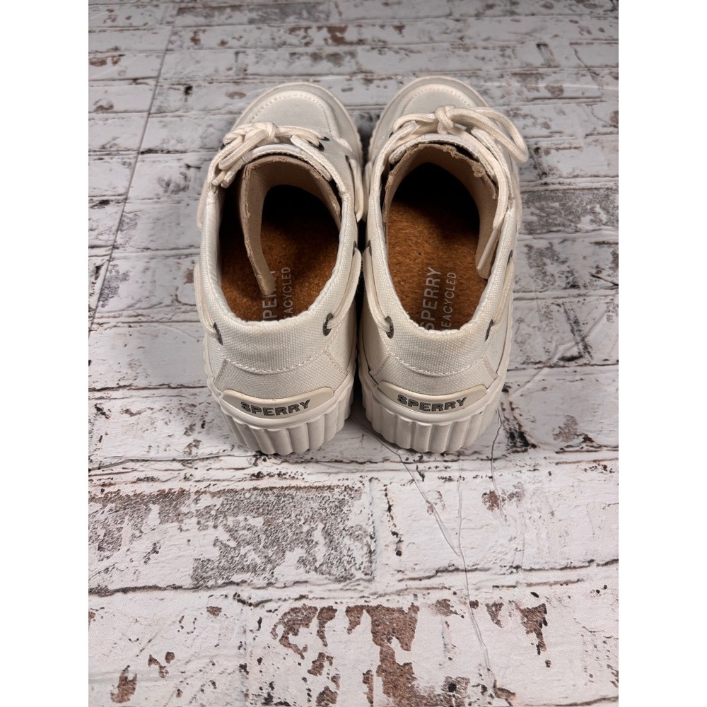 Sperry Seacycled Crest Vibe Platform Boat Shoes NEW Canvas STS88788 Womens 7.5 - Picture 4 of 7